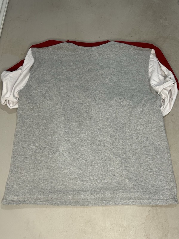 VTG Nautica Jeans Company Gray Red White Long Sleeve Crew Neck T-Shirt XL gallery