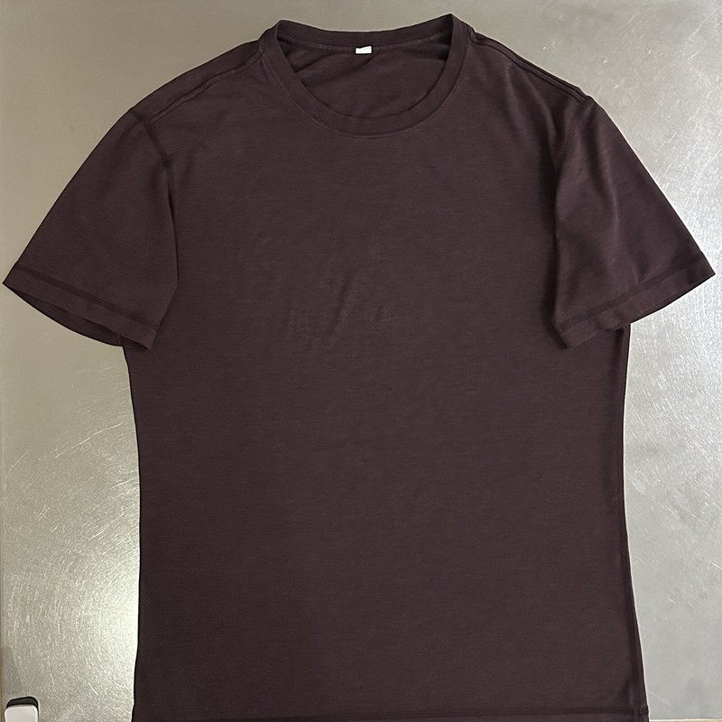 Lululemon Shirt Men's Large 5 Year Basic Tee Heathered Bordeaux Drama Burgundy gallery