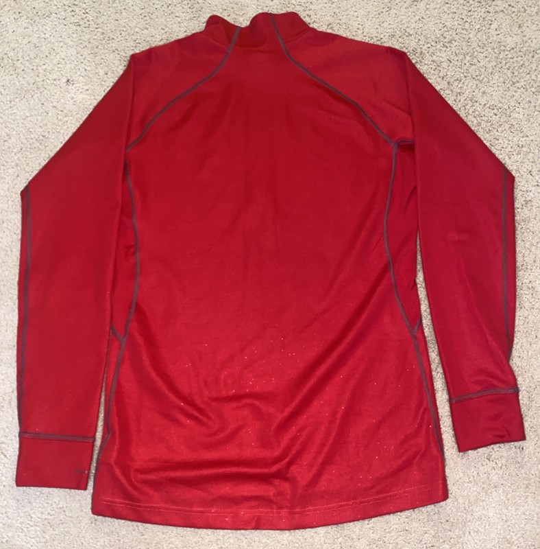 Columbia Omni-Heat Quarter Zip Pullover Red Thermal Lined Sz L 0121 gallery
