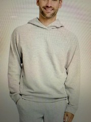 ALL IN MOTION ~ Men’s Mesh Spacer Fleece Hoodie Gray MED Zip Pockets FREE SHIP