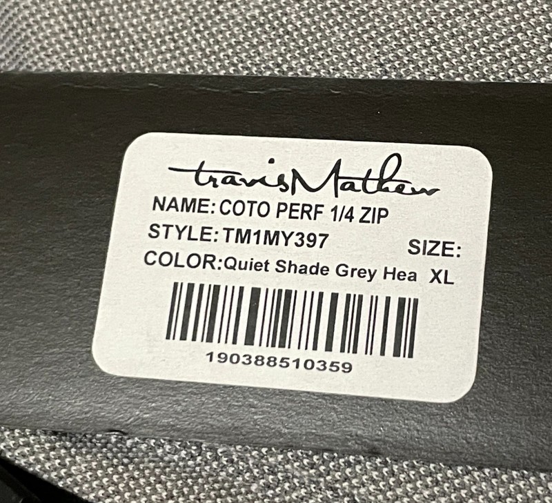 Travis Mathew Coto Performance 1/4 Zip Men XL Gray Pullover Lightweight NWT Logo gallery
