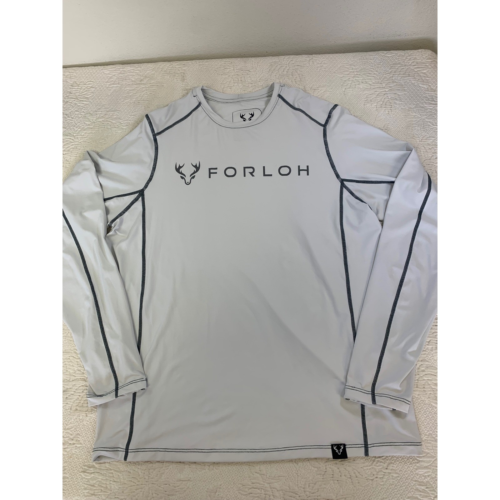 FORLOH Men Brrr Pro Long Sleeve Base Layer Hunting Shirt Gray Thumbholes Size M gallery