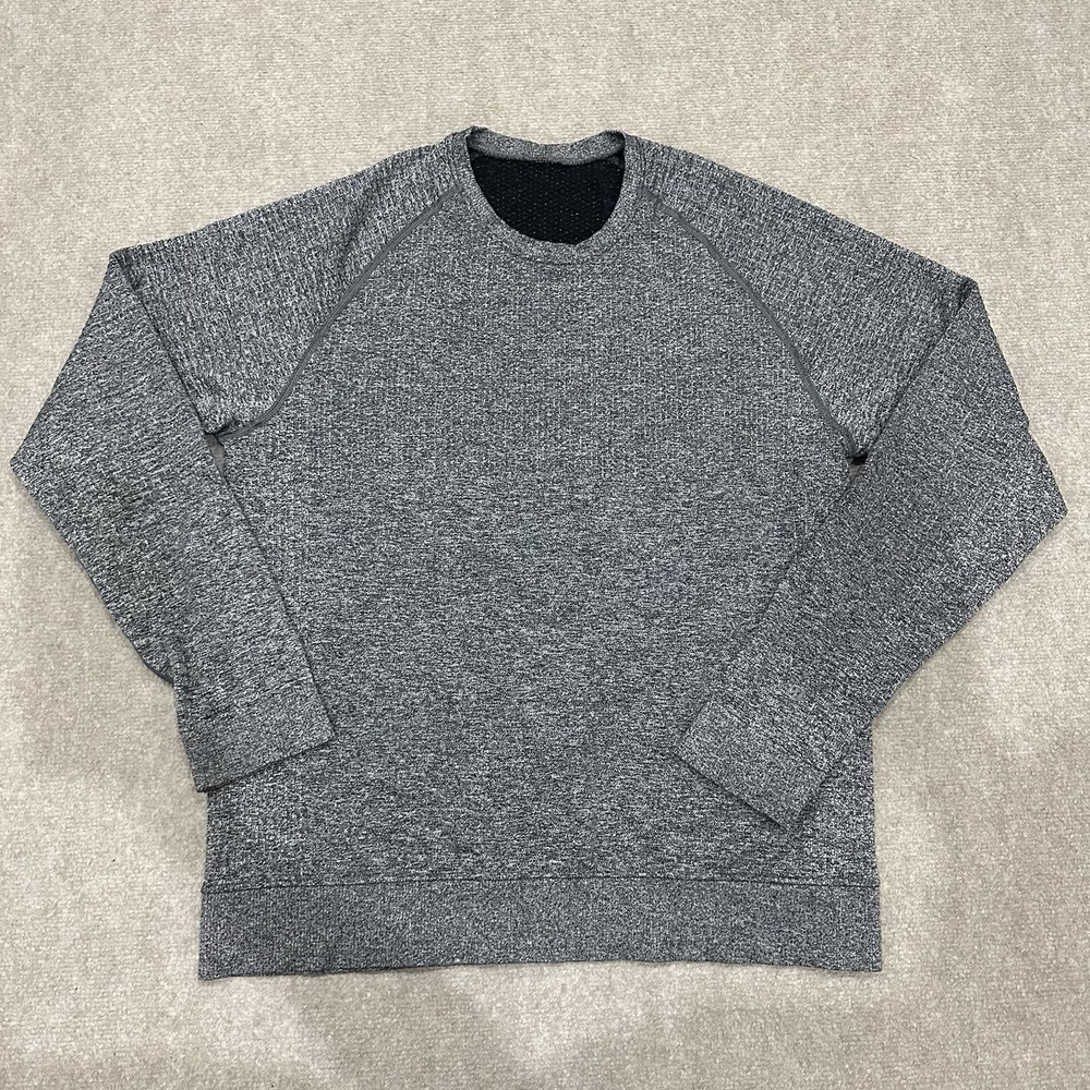 Lululemon Engineered Warmth Men's Large Gray Crew Neck Merino Wool Pullover