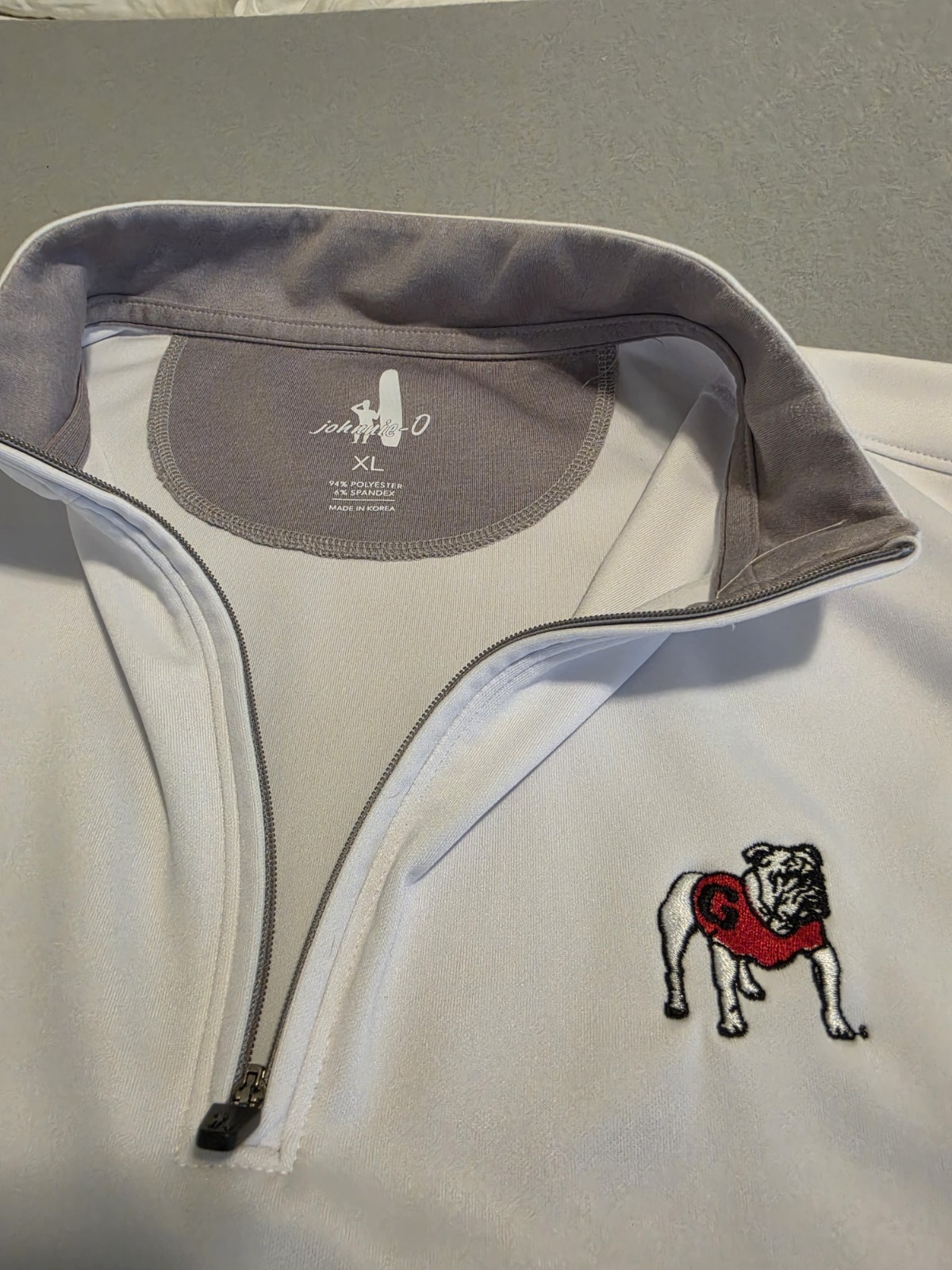 Johnnie-O Georgia Bulldogs Freeborne Performance 1/4 Zip White Size XL Free Ship gallery