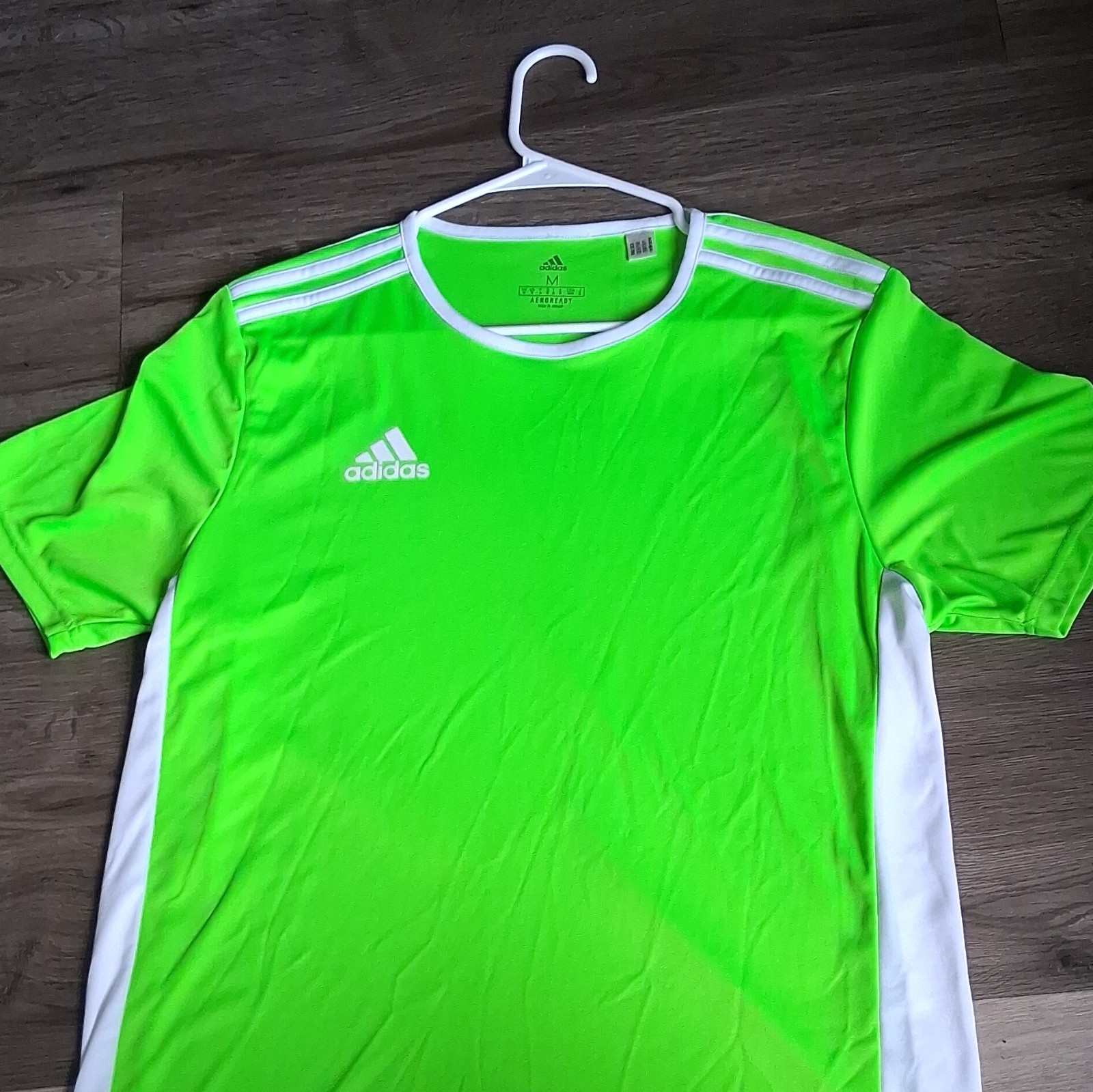 adidas AEROREADY Breathable Soccer T-Shirt Crew Neck Green/White Men’s M gallery