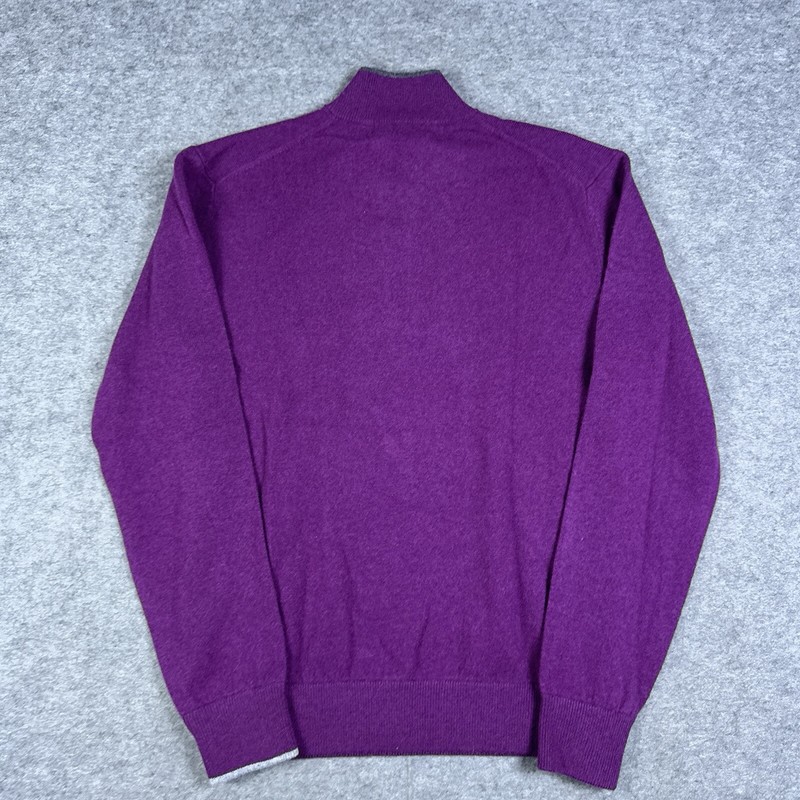 Greyson Sweater Mens Small 1/4 Zip Pullover Sebonack Cashmere Wool Aubergine NWT gallery