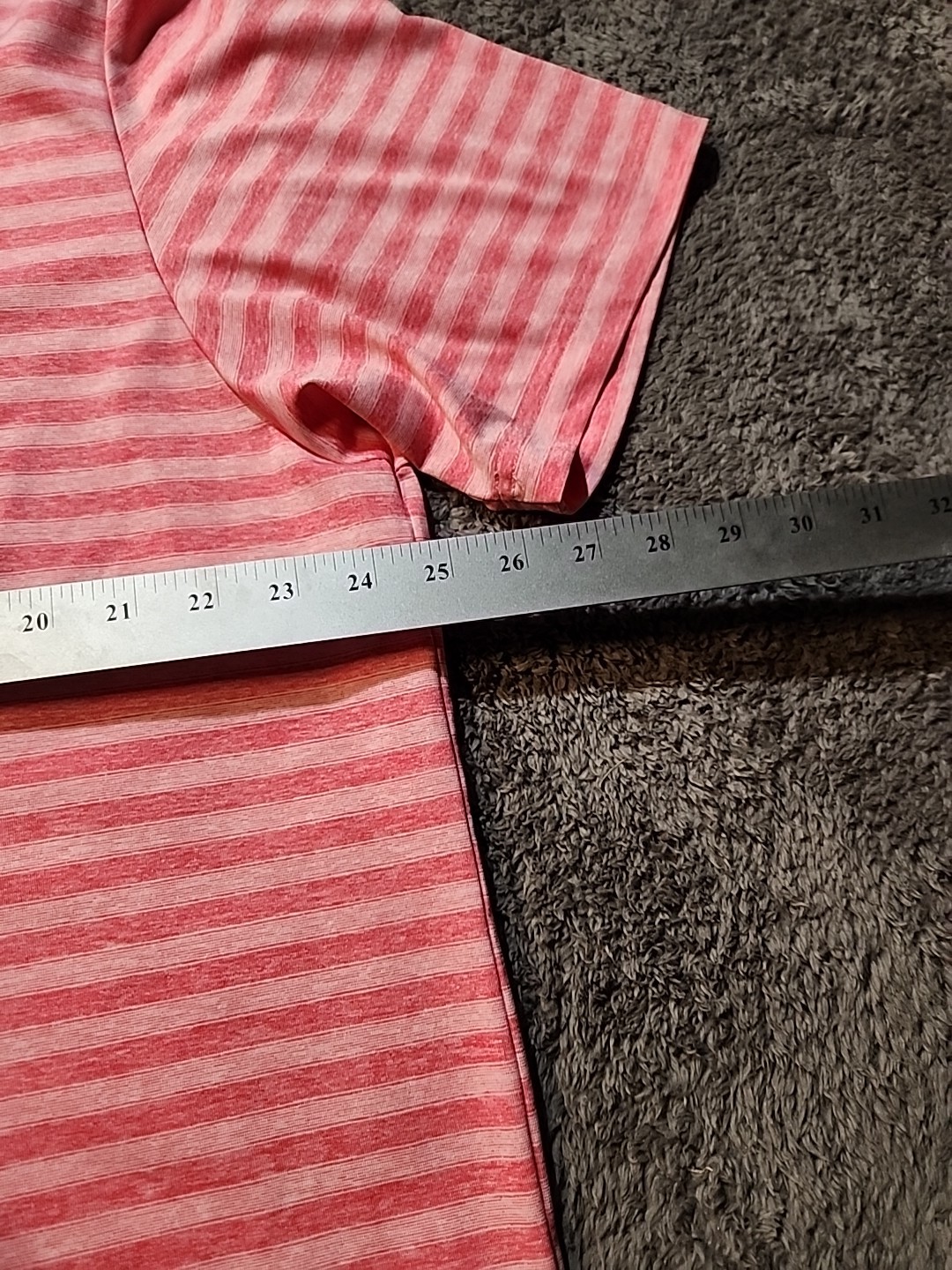 Roundtree & Yorke Performance Pink Striped Golf Lightweight Polo Shirt Mens XL gallery