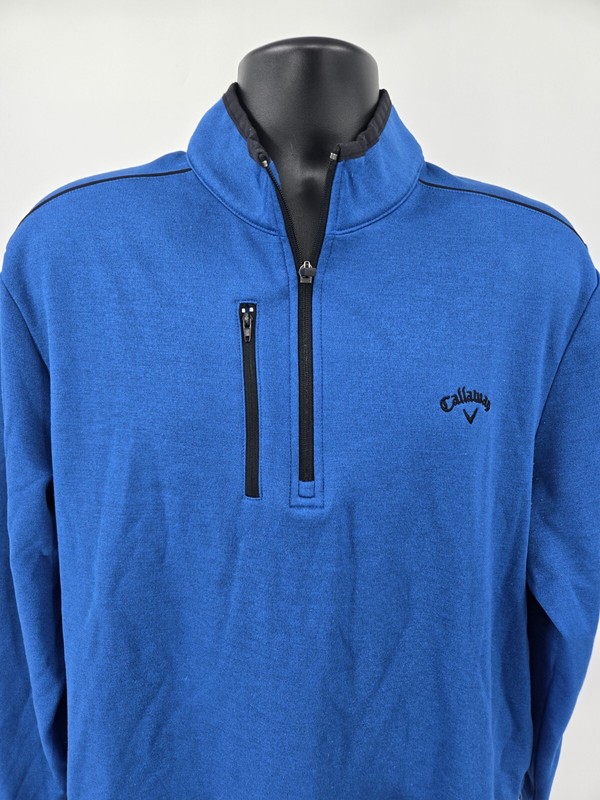 Callaway Golf Pullover Large Blue Pocket Thermal Long Sleeve Active Men gallery