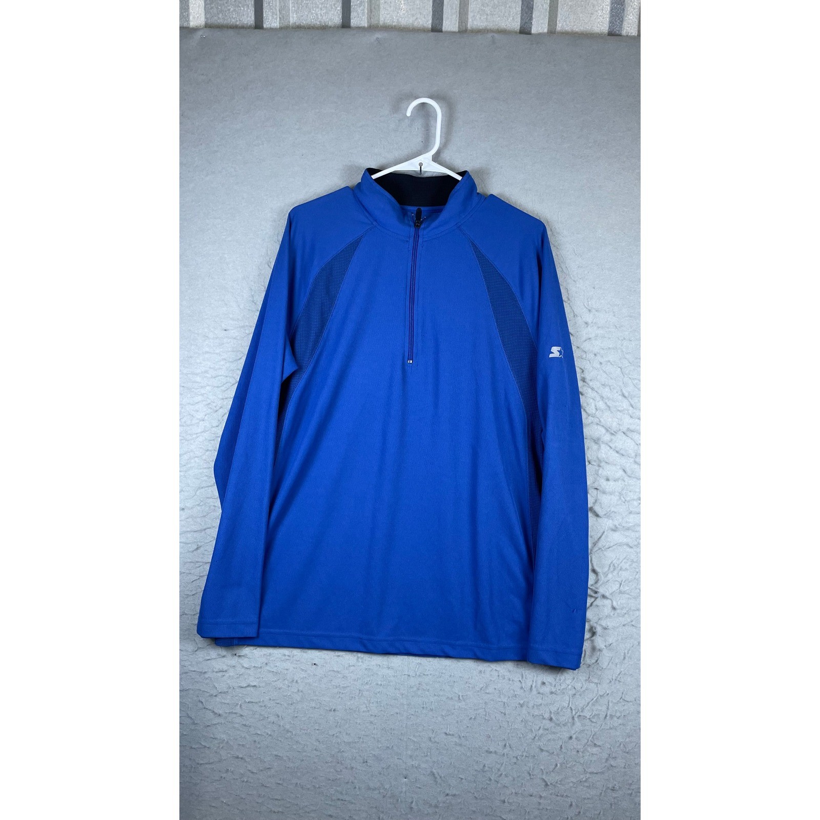 Starter Quarter Zip Pullover Mens Medium Blue Excellent Dri-Star Mesh Panels gallery