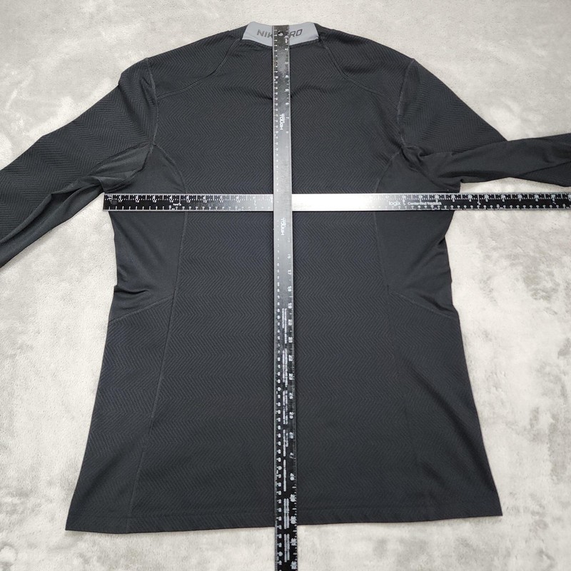 Nike Pro Dri-FIT Shirt Mens L Black Mock Neck Long Sleeve Compression Athletic gallery