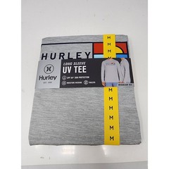 Hurley Mens Athletic Long Sleeve UV Tee Shirt Grey Poly Blend Size Medium