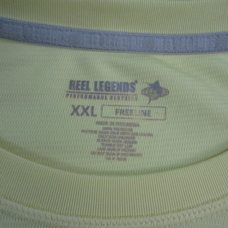 Reel Legends Shirt Mens 2XL Yellow Free Line Fishing Moisture Wicking gallery