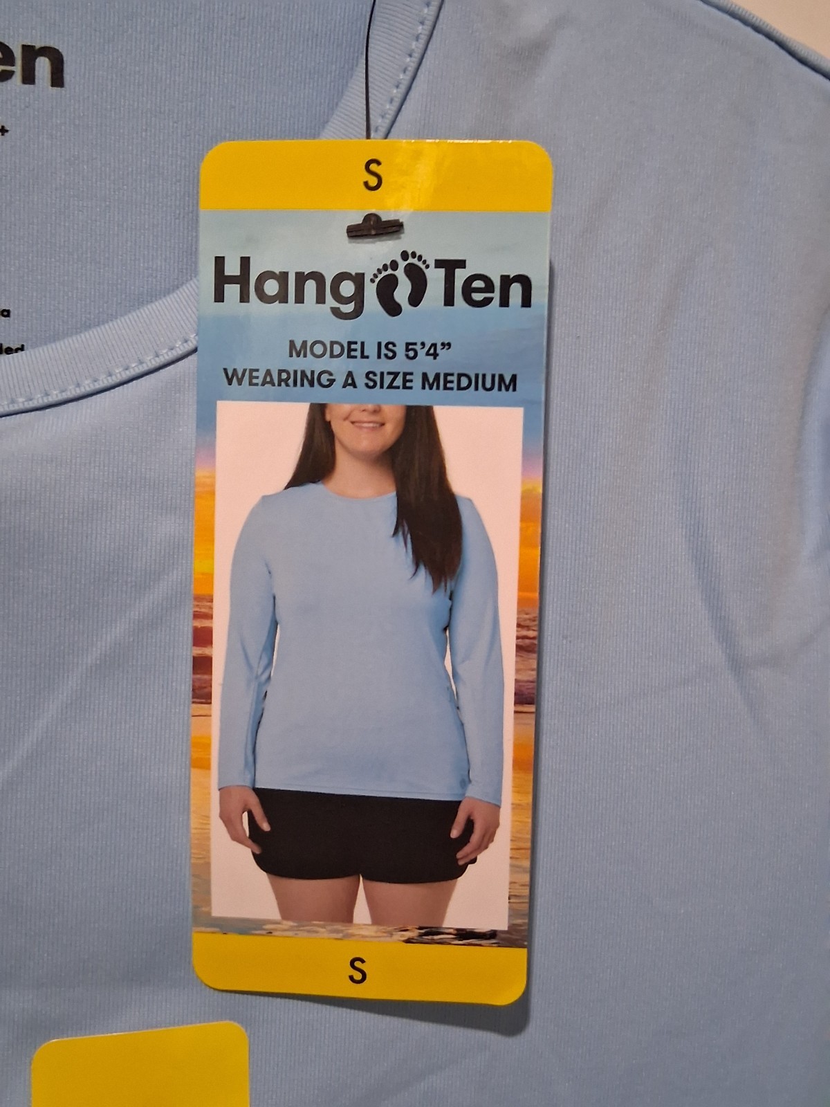 Hang Ten UV Protection /UPF 50+ Athletic Shirt Unisex S Lt. Blue S. Sleeve NWT gallery