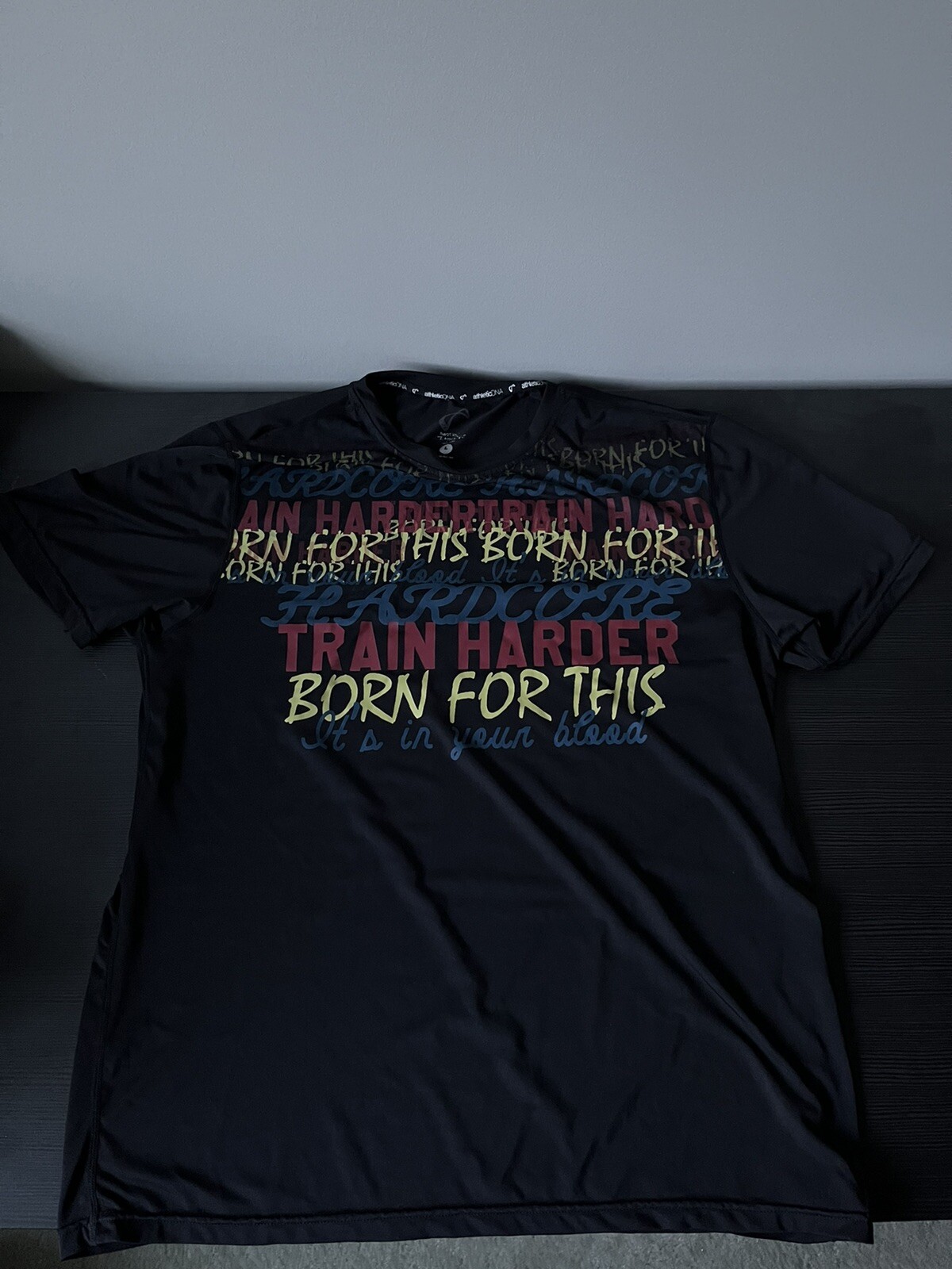Athletic DNA Training Crew/Tennis Shirt Black Men's Large gallery