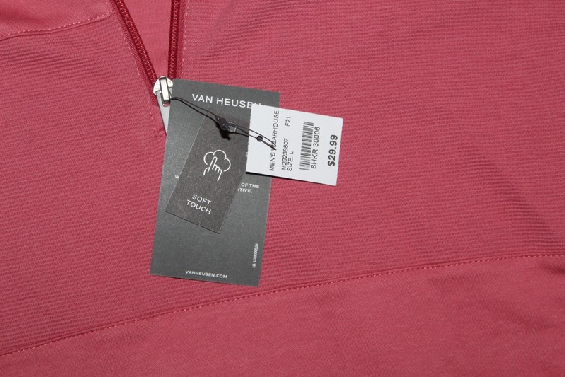 Van Heusen Regular Fit 1/4 Zip Pullover Men's Sz Large Long Sleeve Shirt NWT $30 gallery