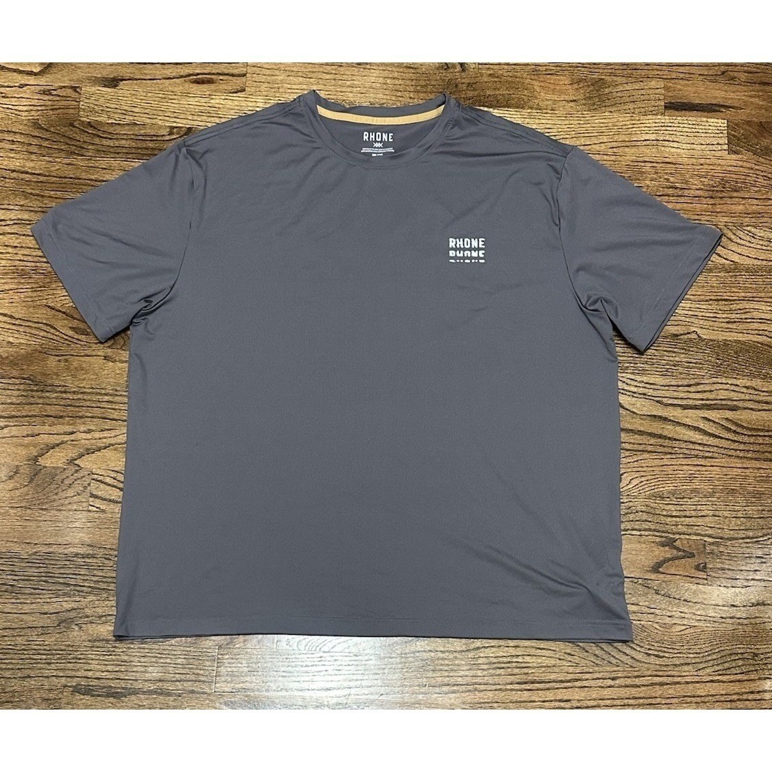 Rhone Relaxed Fit Grey Base Training Athletic Graphic Short Sleeve Shirt Sz 2XL gallery