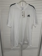 Adidas Multi Sport 3-Stripes T-Shirt White And Black 2XL Men’s