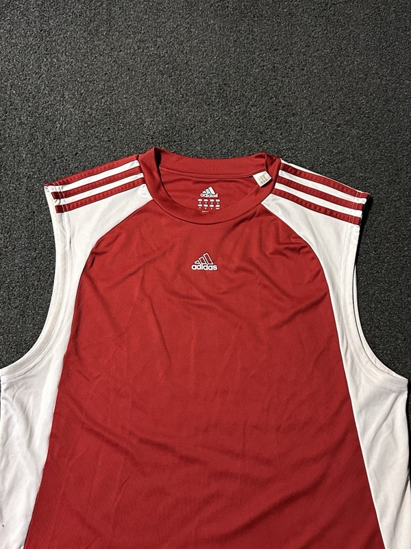 Adidas Active 360 Men's Red/White Lightweight Gym Tank Jersey - Size M (AUF002) gallery