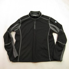 KÜHL Kashmira Men’s M Black Gray Quarter-Zip Fleece Activewear Pullover Top