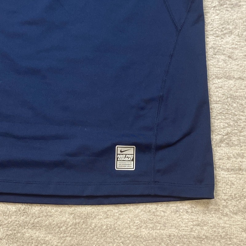 Nike Pro Combat Shirt Medium Blue White Performance Center Swoosh Drifit Preppy gallery