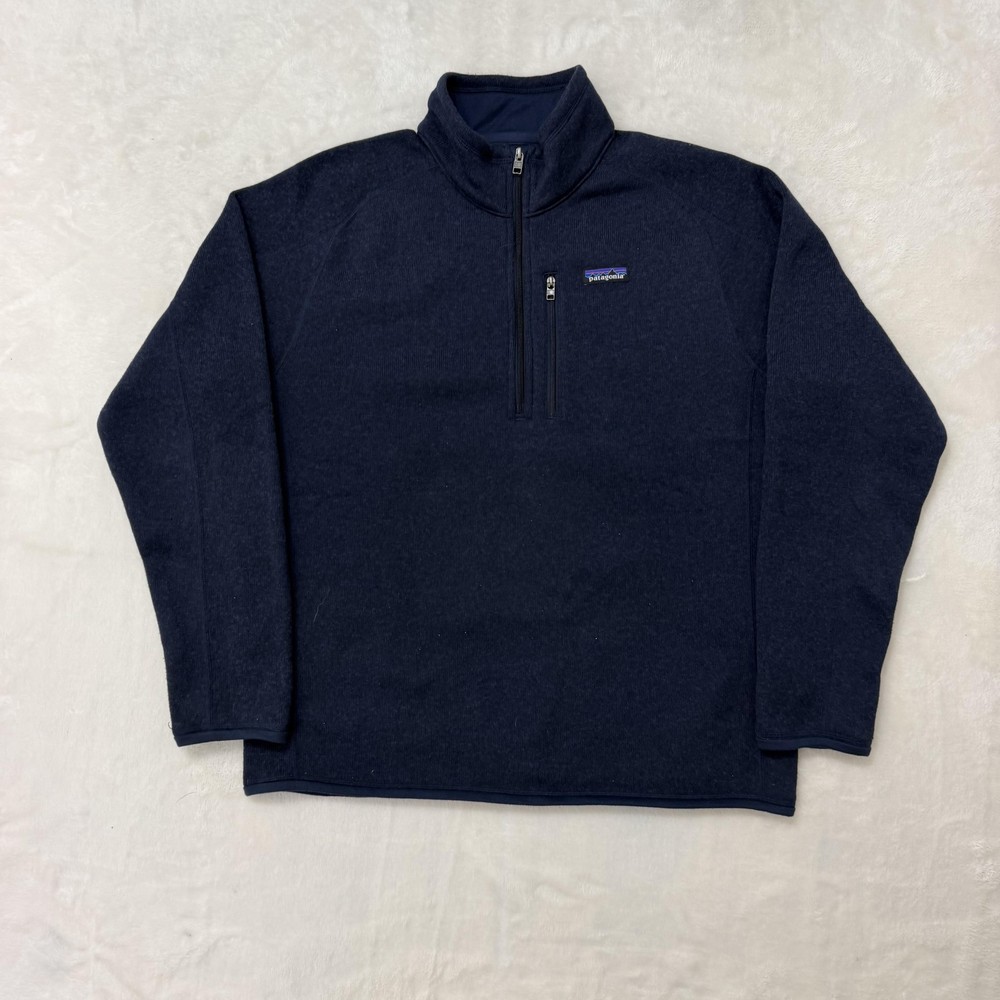 Patagonia Better Sweater Mens Large Blue Fleece Quarter Zip Pullover Outdoor