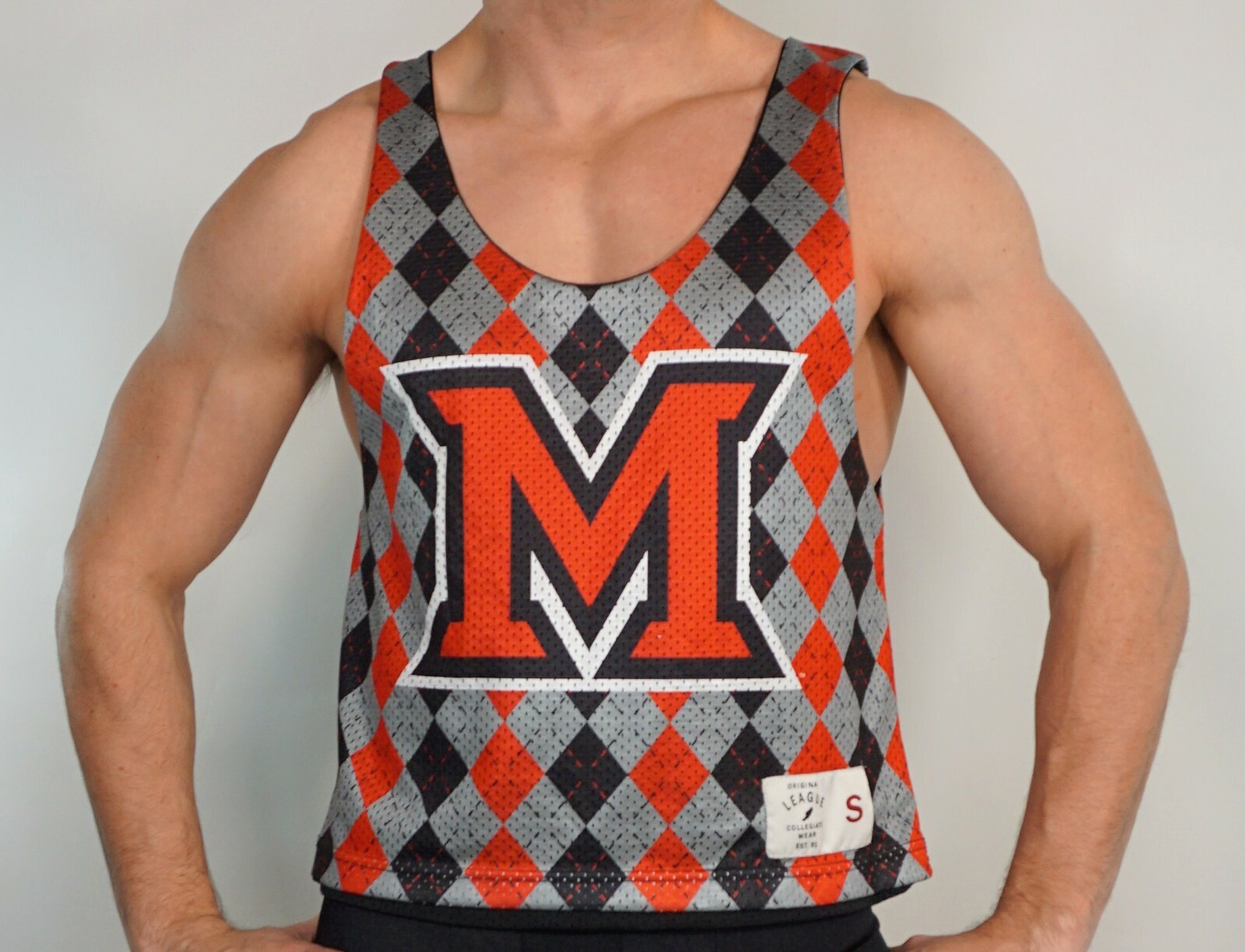 MEN'S CHECKERED MESH REVERSIBLE TANK TOP SHIRT (SIZE SMALL) gallery