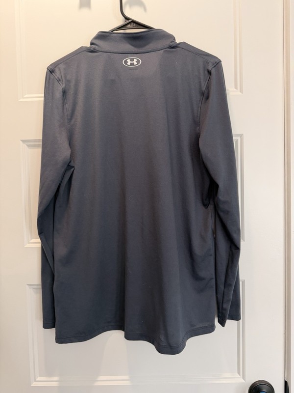 Under Armor Quarter Zip Pullover Men's Large Gray Pirate Logo Performance Athlet gallery