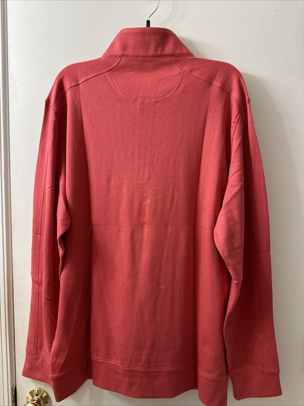 Greg Norman 1/4 Zip Pullover 100% Cotton Coral/Pink Long Sleeve Size L (NWT) gallery