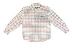 VINEYARD VINES HARBOR PERFORMANCE SHIRT LIGHT BLUE RED SEERSUCKER LONG SLEEVE LG