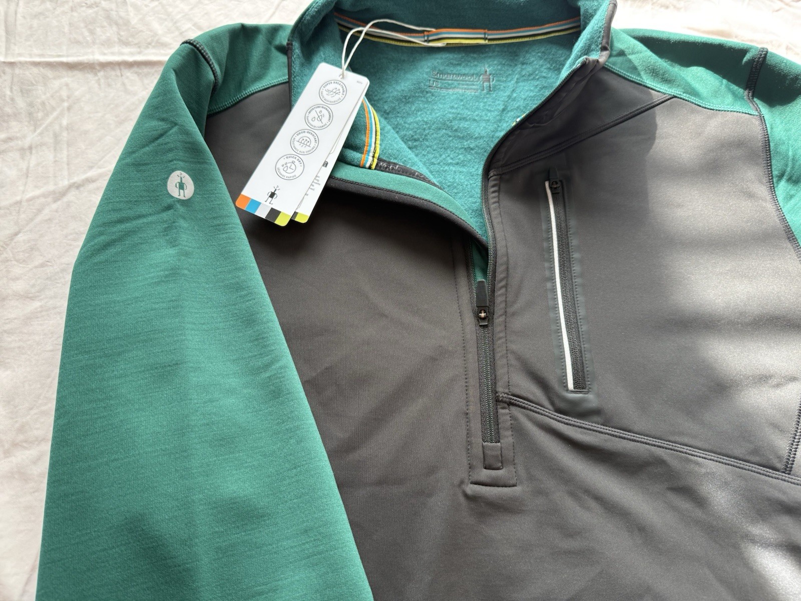 Smartwool Active 1/4 Zip Mock Neck Performance Pullover Men's L gallery