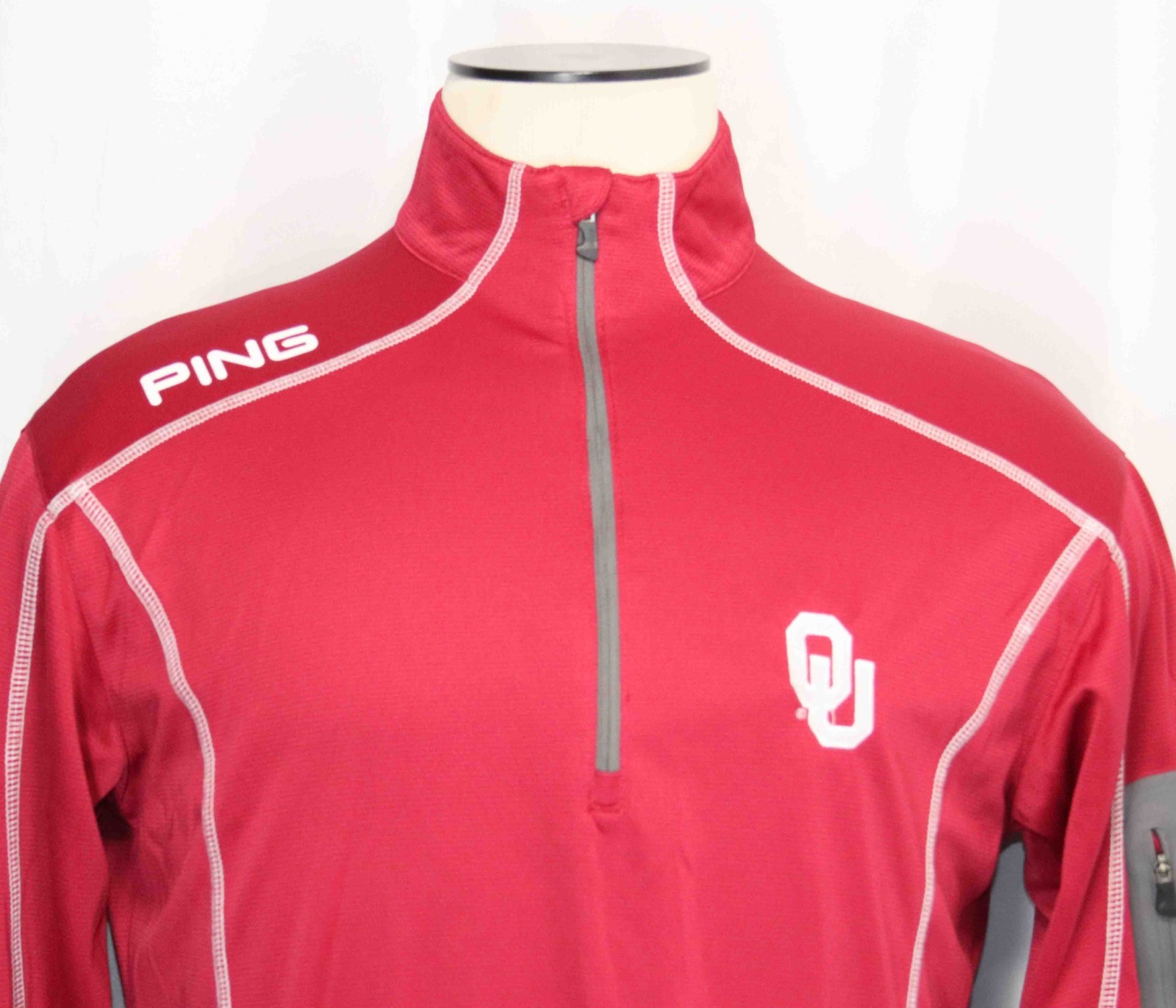 Ping Ranger Oklahoma Sooners Half Zip Long Sleeve Shirt 10F3104 Mens Size M gallery