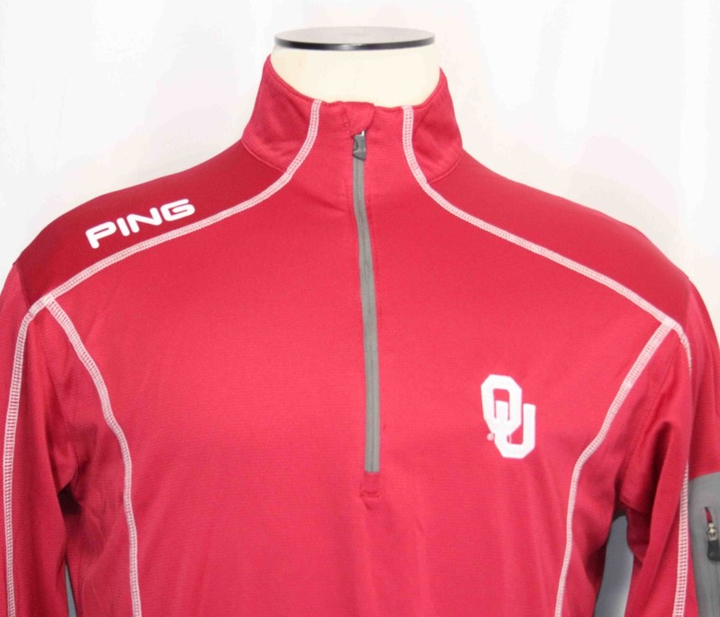 Ping Ranger Oklahoma Sooners Half Zip Long Sleeve Shirt 10F3104 Mens Size M gallery