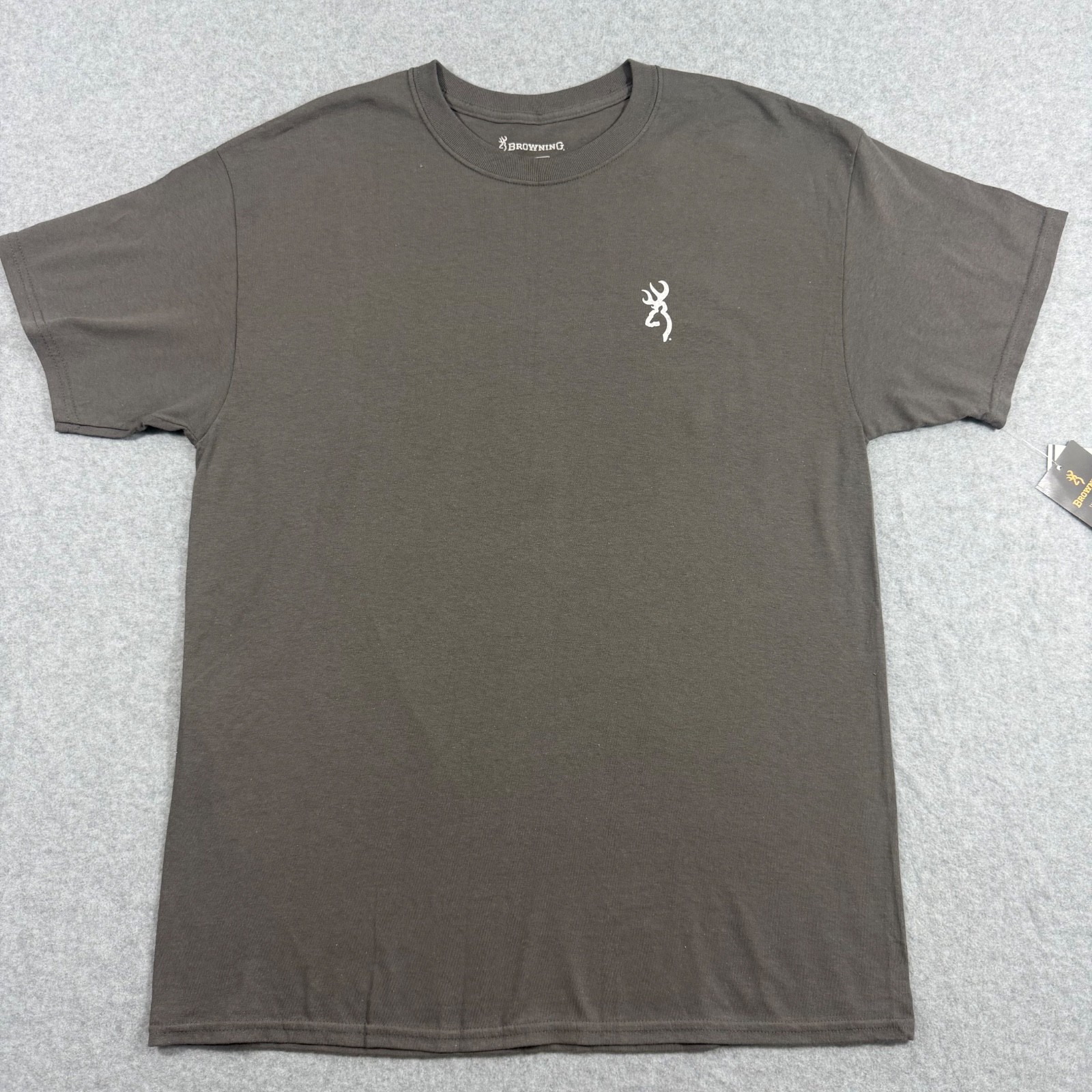 Browning Men’s T-Shirt Large Gray Buckmark Logo Casual Sportswear NWT Cotton gallery