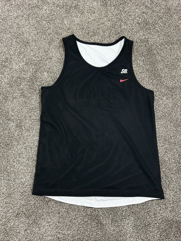 Nike SB Reversible Mesh Tank White Black Basketball Skate Jersey gallery