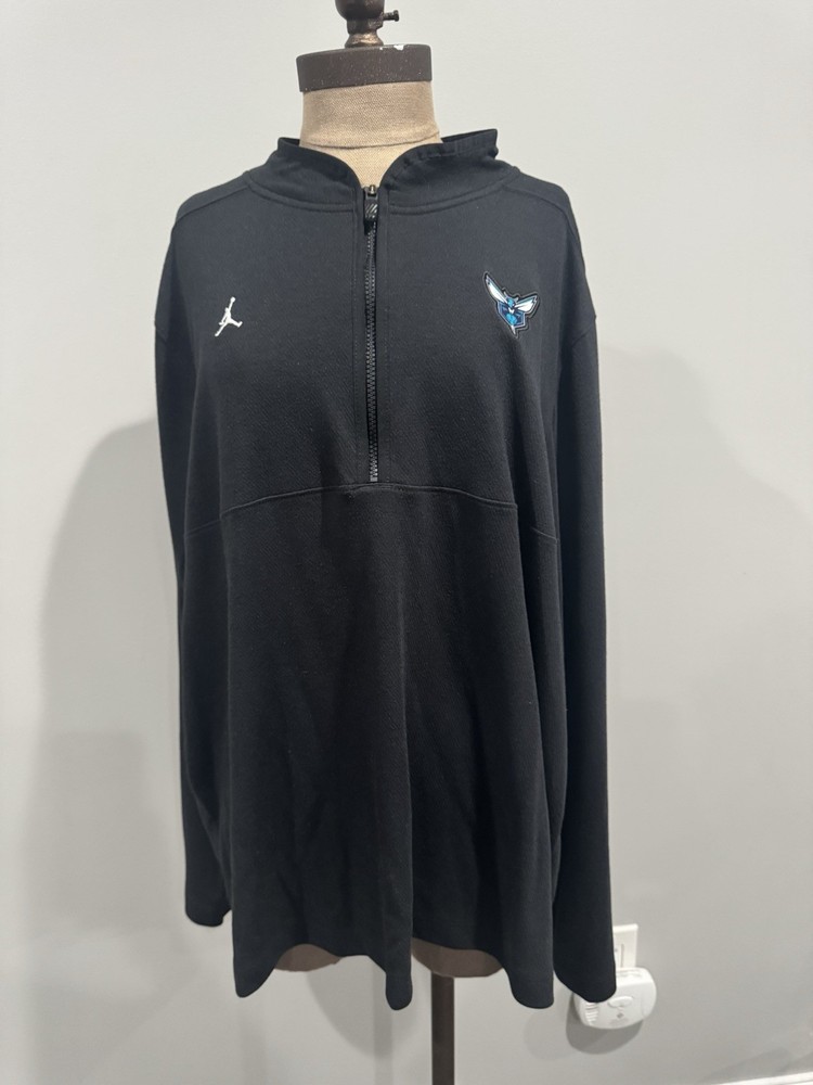 Nike Air Jordan NBA Charlotte Hornets Men 1/4 Zip Pullover Top XXL