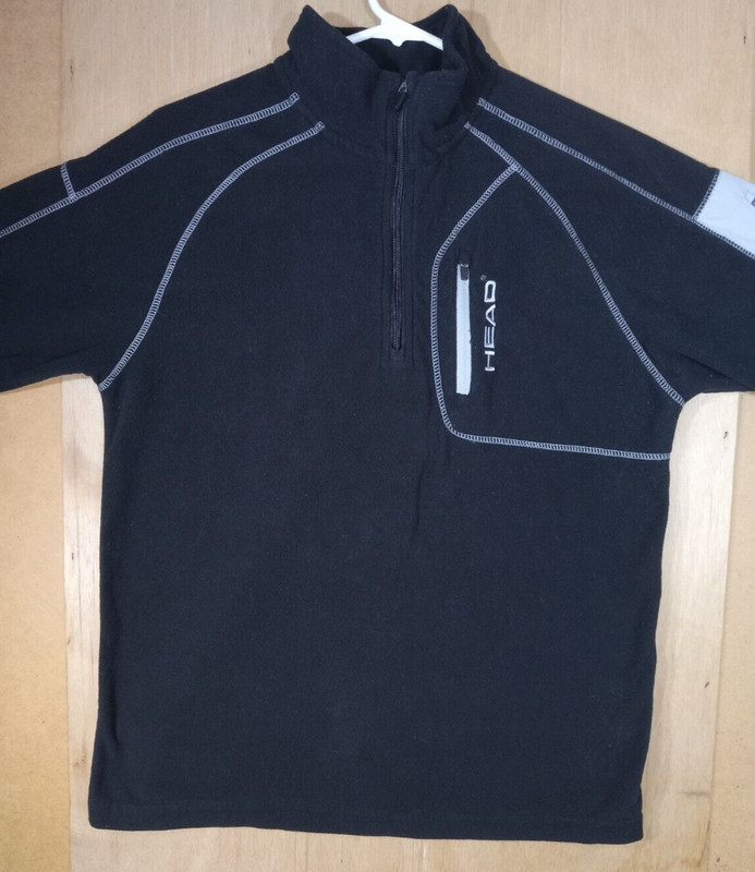 HEAD Men’s Fleece Pullover zip S Small black gray ZIP sleeve SHARP READ R148 gallery