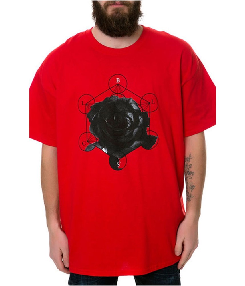 Black Scale Mens The Metation Rose Graphic T-Shirt, Red, Small