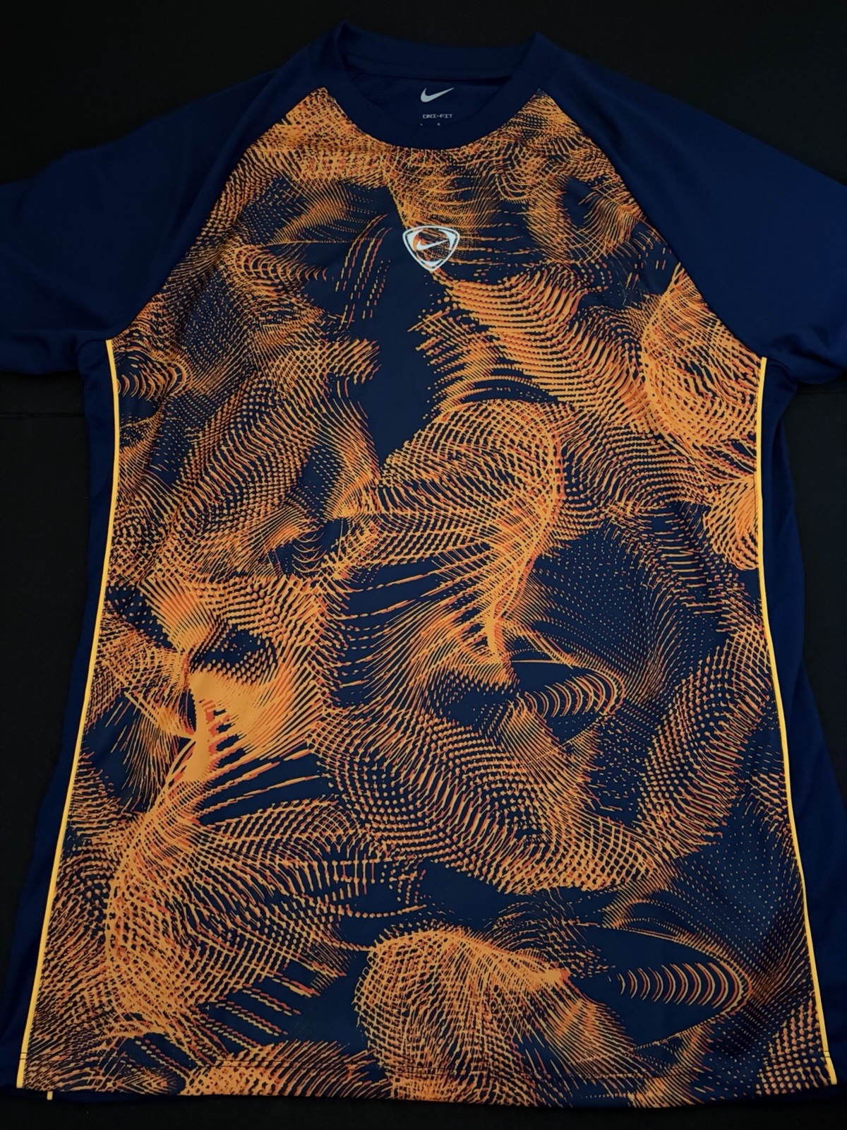 Nike Air Dri-Fit Short Sleeve Blue/ Orange Soccer Jersey Men Sz L New HV1824-494 gallery
