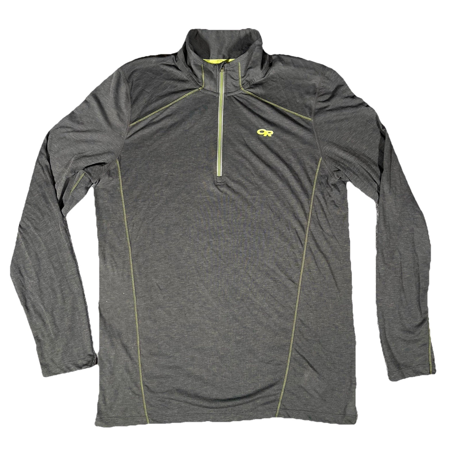 Men's Sequence Long Sleeve Zip Top Camping Hiking Base Layer Wool Size XL gallery