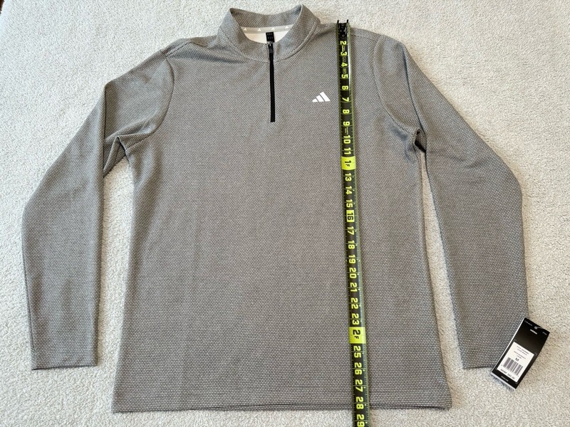 NWT Adidas Microdot 1/4 Zip Pullover Sweatshirt Gray And Black Mens Size Medium gallery