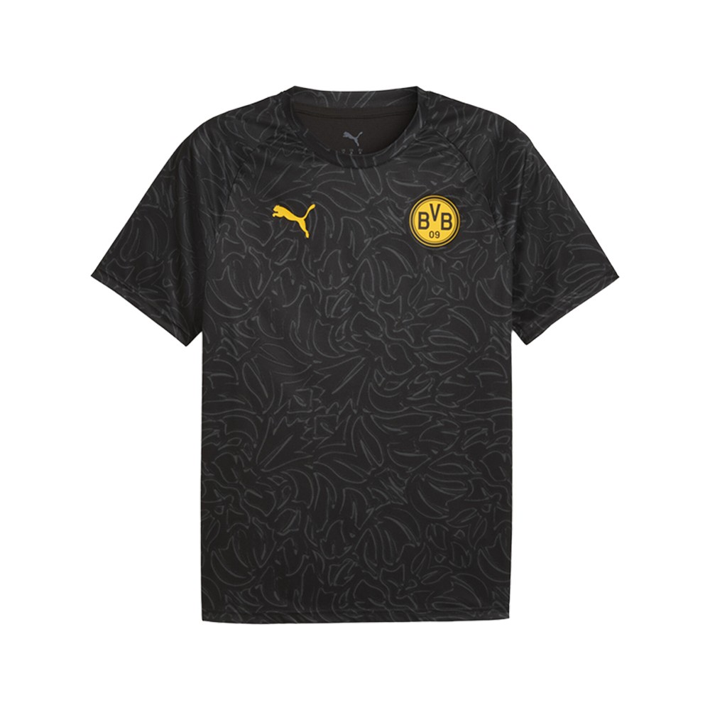 PUMA Borussia Dortmund Warm Up Crew Neck Short Sleeve Soccer Jersey Mens Black, gallery
