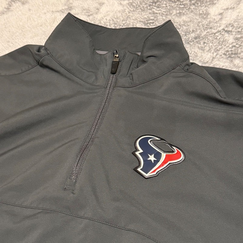 Nike Houston Texans NFL Onfield Dri-FIT 1/4 Zip Short Sleeve Pullover Grey M gallery