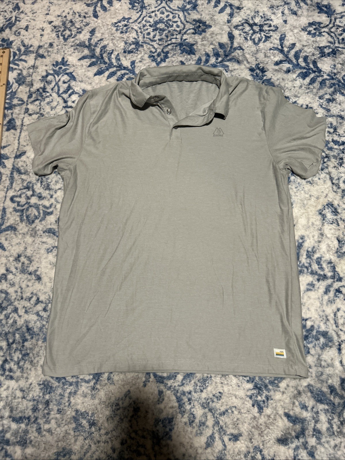 Vuori Strato Tech Polo Gray Heather Performance Stretch Shirt Men’s M Athleisure gallery