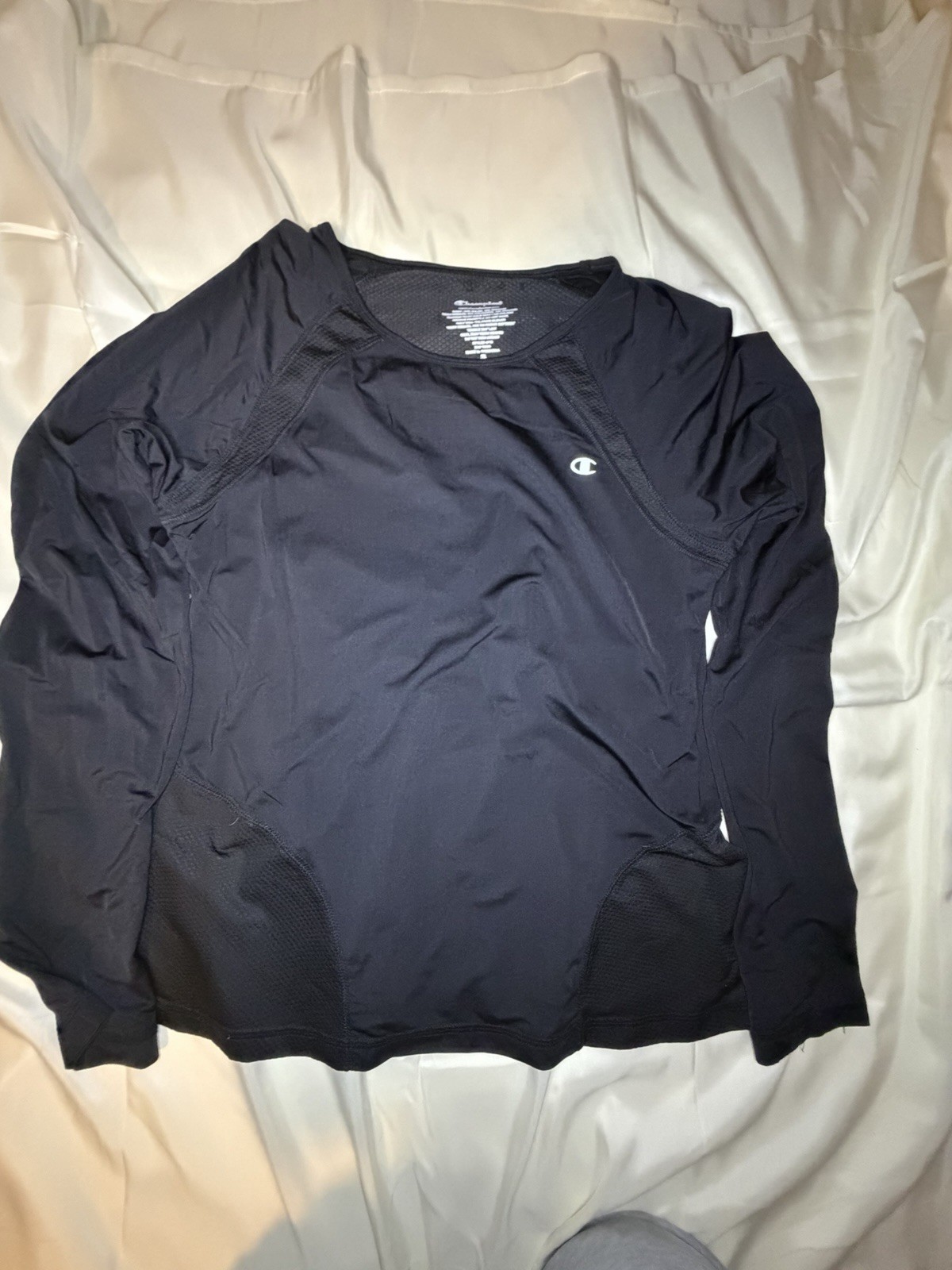Champion Black Long Sleeve Lightweight Breathable T-Shirt Size S gallery