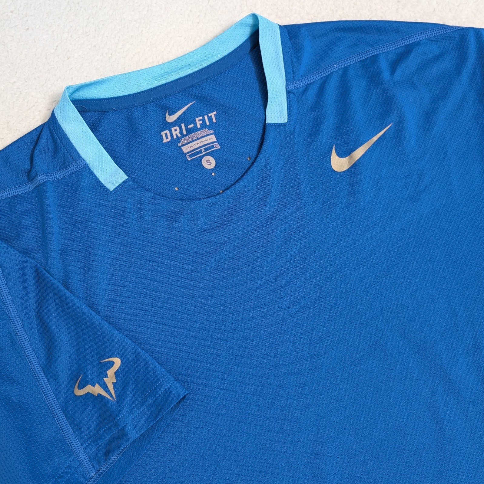 Nike Rafael Nadal 2014 Rome Size Sm Shirt Jersey Tennis 598156-418 Blue Spandex gallery