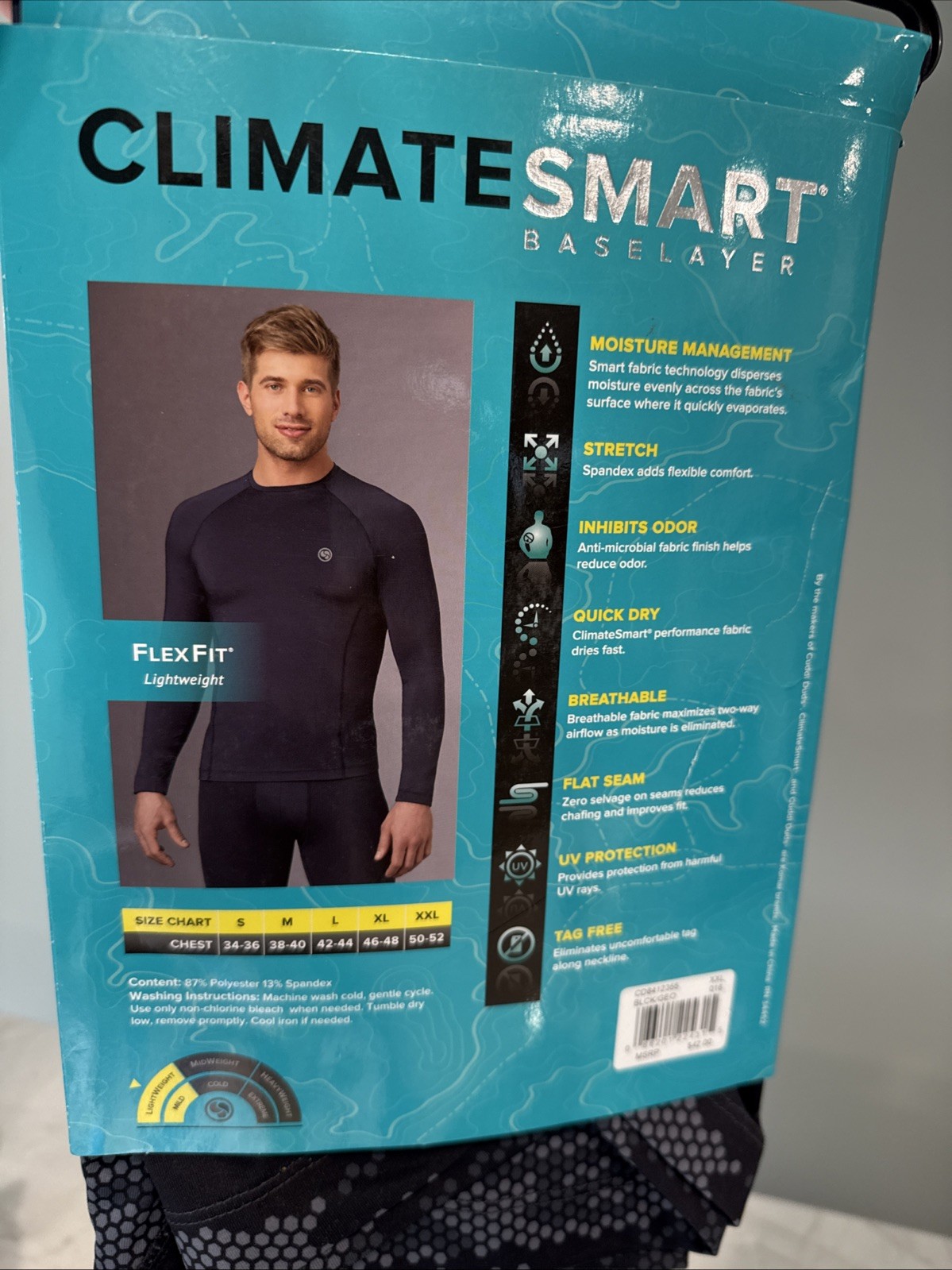 Black Geo Lightweight Climatesmart FlexFit Performance Shirt Base Layer Size XXL gallery
