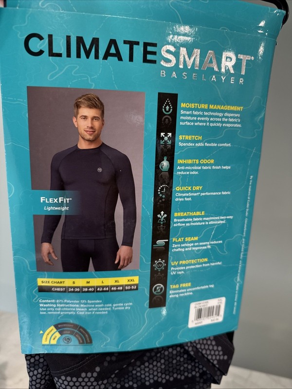 Black Geo Lightweight Climatesmart FlexFit Performance Shirt Base Layer Size XXL gallery