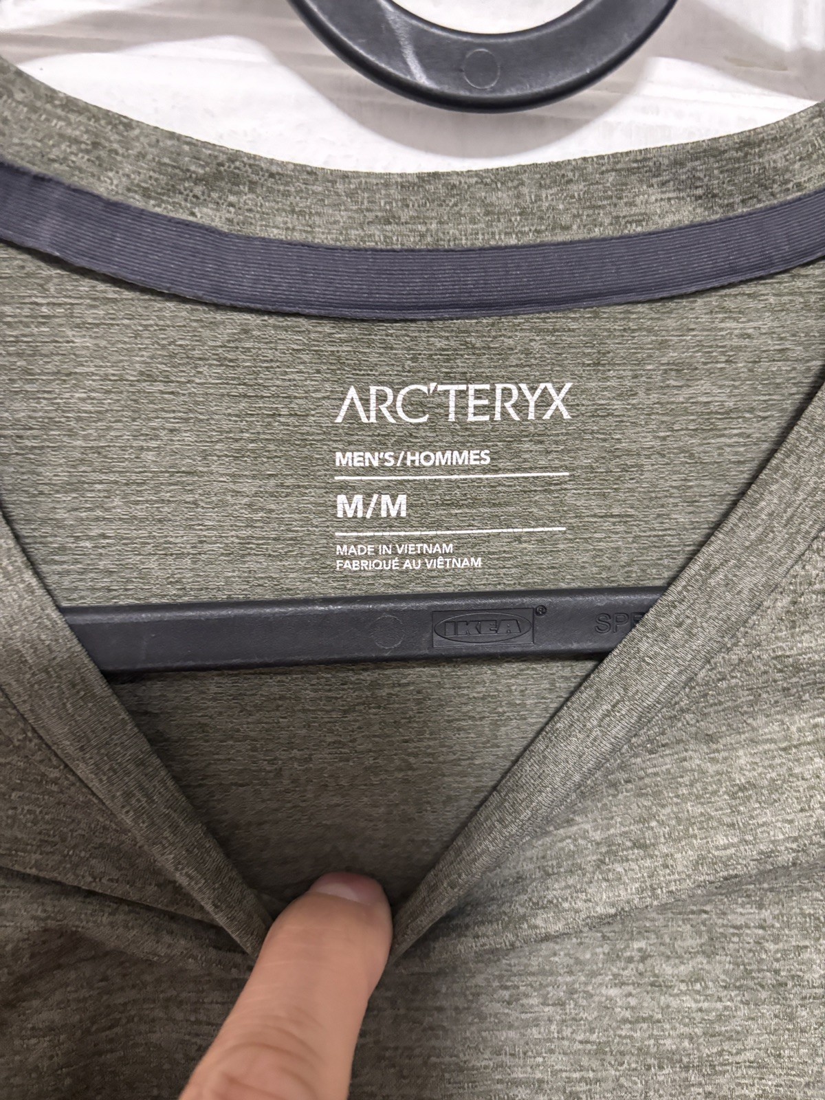 Arc'teryx Men's Heathered Green Cormac Long Sleeve Crew Shirt with Logo- Medium gallery