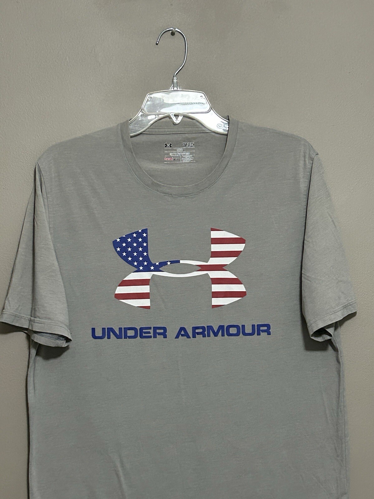 Under Armour Mens T-Shirt Gray American Flag Patriotic USA Size S gallery