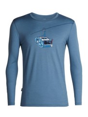 ICEBREAKER Tech Lite Long Sleeve Crewe Camper Lift Men’s – 150gsm Merino Wool